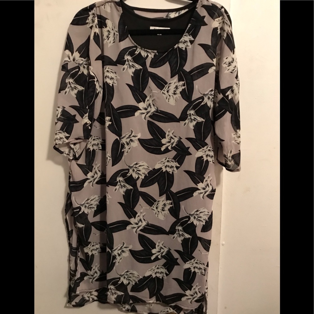 3/4 Sleeve Floral Print Dress